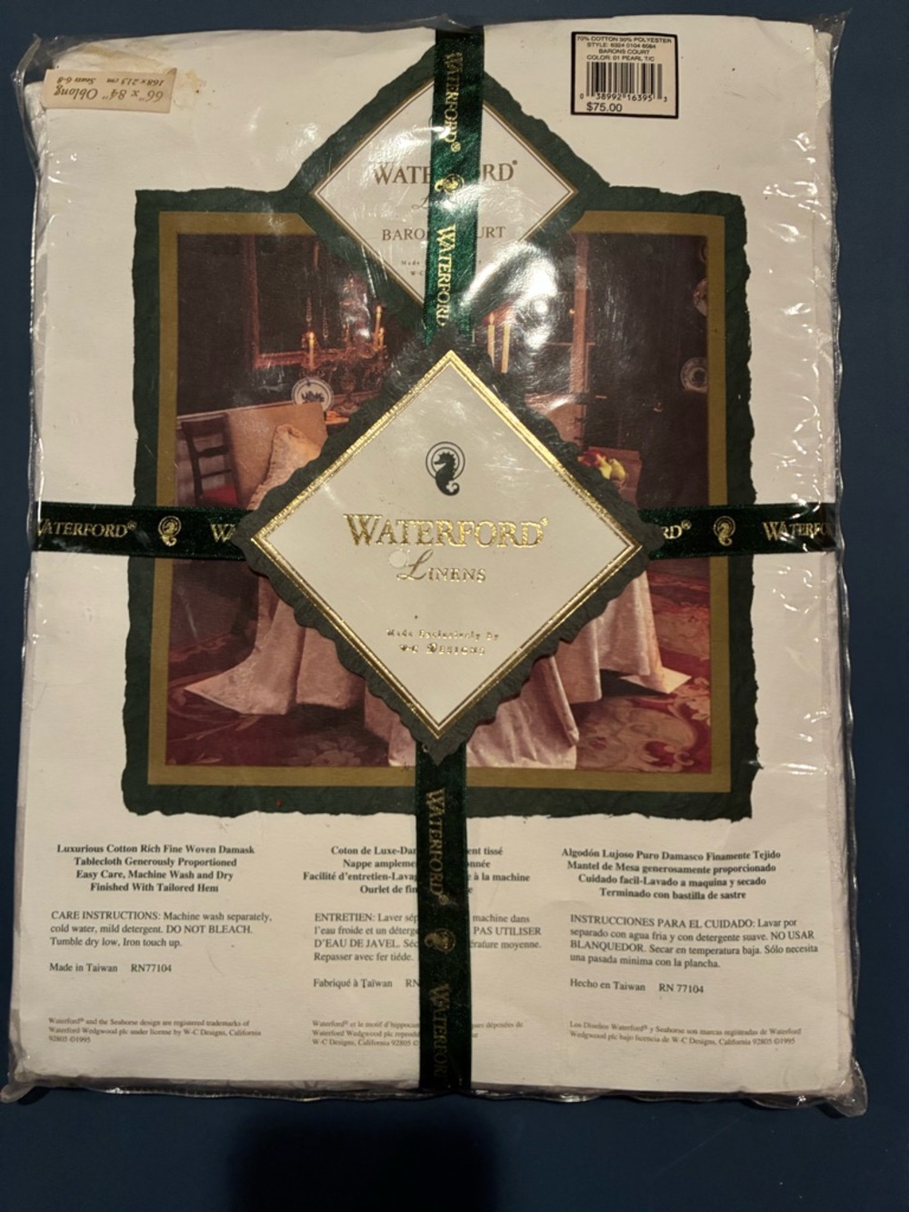 Waterford Pearl Oblong Table Linen Barons Court NWT